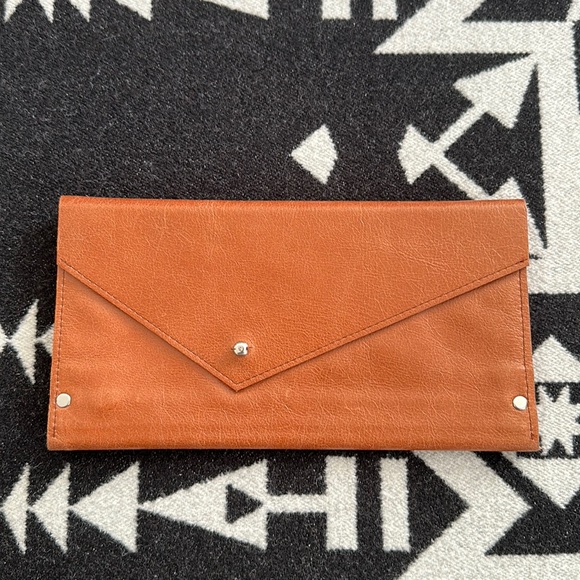 Nicole Cipriano Handbags - NWOT Nicole Cipriano (Cipriano Designs) Brown Leather Clutch/Wallet